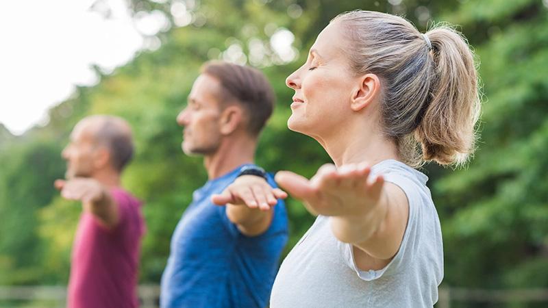 people doing yoga